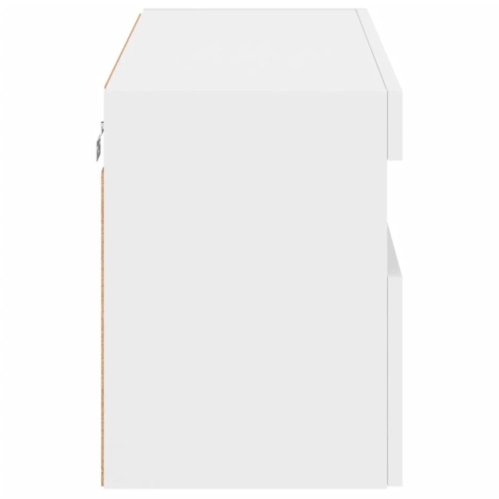 Mobile TV multimediale scaffale TV credenza mobile TV per sala da pranzo soggiorno camera da letto montaggio a parete con luci LED 80 x 30 x 40 cm bianco 02_0027910
