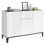 Madia Albatross, Credenza 2 Ripiani Made in Italy, 120x40x82h cm Bianco Lucido