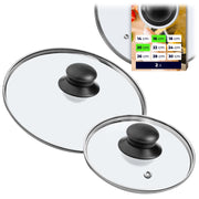 Set di coperchi in vetro KADAX da 16+20 cm resistenti al calore per pentole e padelle.