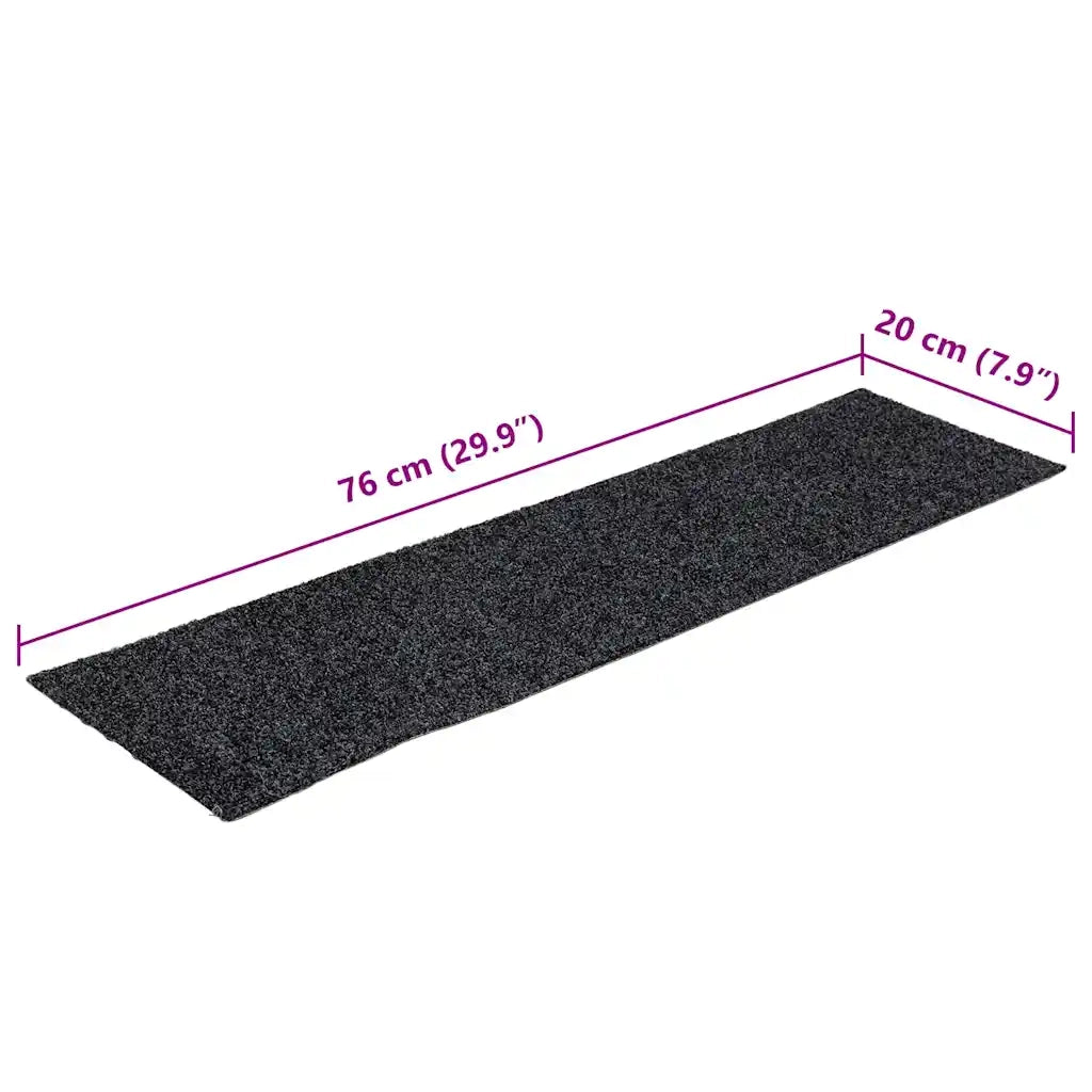 vidaXL Tappetini per scale autoadesivi 30 pz 76x20 cm Grigio Rettangolari