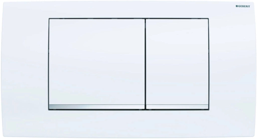 Placca di Comando Twin LINE30 Doppio Tasto Bianca Cromo Geberit