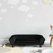 Divano per Bambini Nero 70x45x26 cm in Velluto