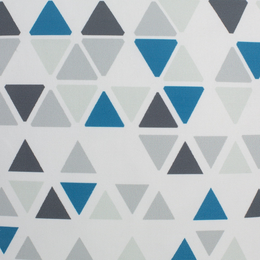 Set di 2 cuscini decorativi motivo triangolo grigio e blu 45 x 45 cm stampa geometrica moderna