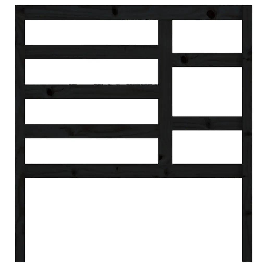 Testiera per Letto Nera 81x4x104 cm in Legno Massello di Pino 818119