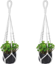 Decorazioni per piante a maglia - appese - per interni - 58 cm - lampada da appendere per vaso di piante - stile boho - decorazione per esterni - giardino - balcone - finestra - decorazione per parete