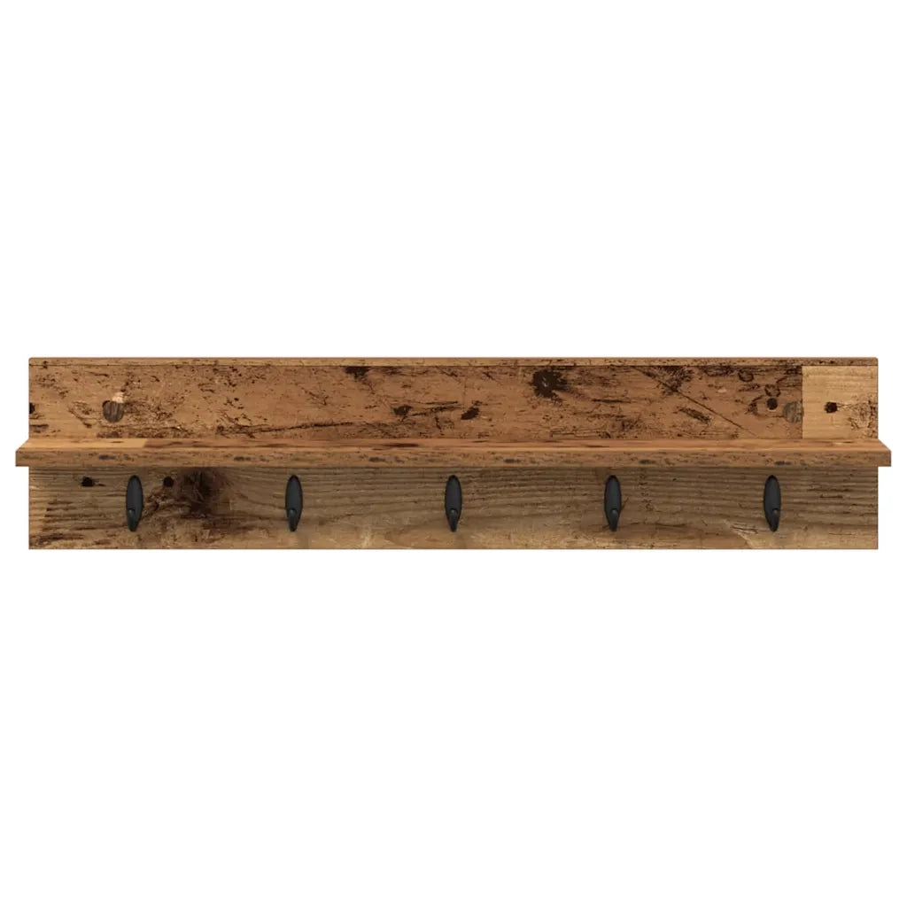 vidaXL Appendiabiti a muro Legno vecchio 80 x 10.5 x 18 cm