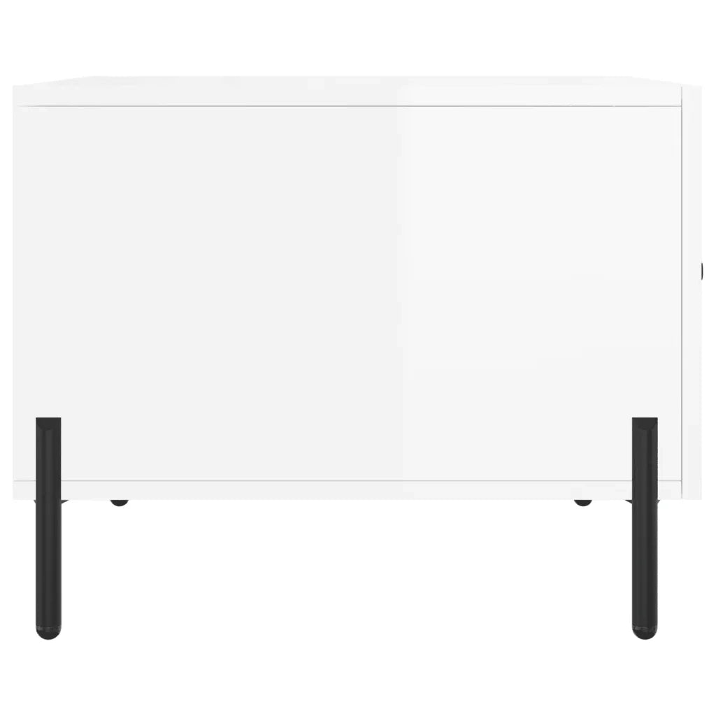2 pz Tavolini salotto | Tavolino da caff¨¨ | Tavolino da Soggiorno Bianco Lucido 50x50x40cm Legno Multistrato