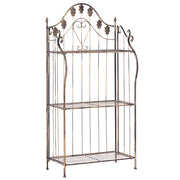 Scaffale per piante in metallo nero 4 ripiani da giardino autoportante per esterni da esterno per interni da bagno