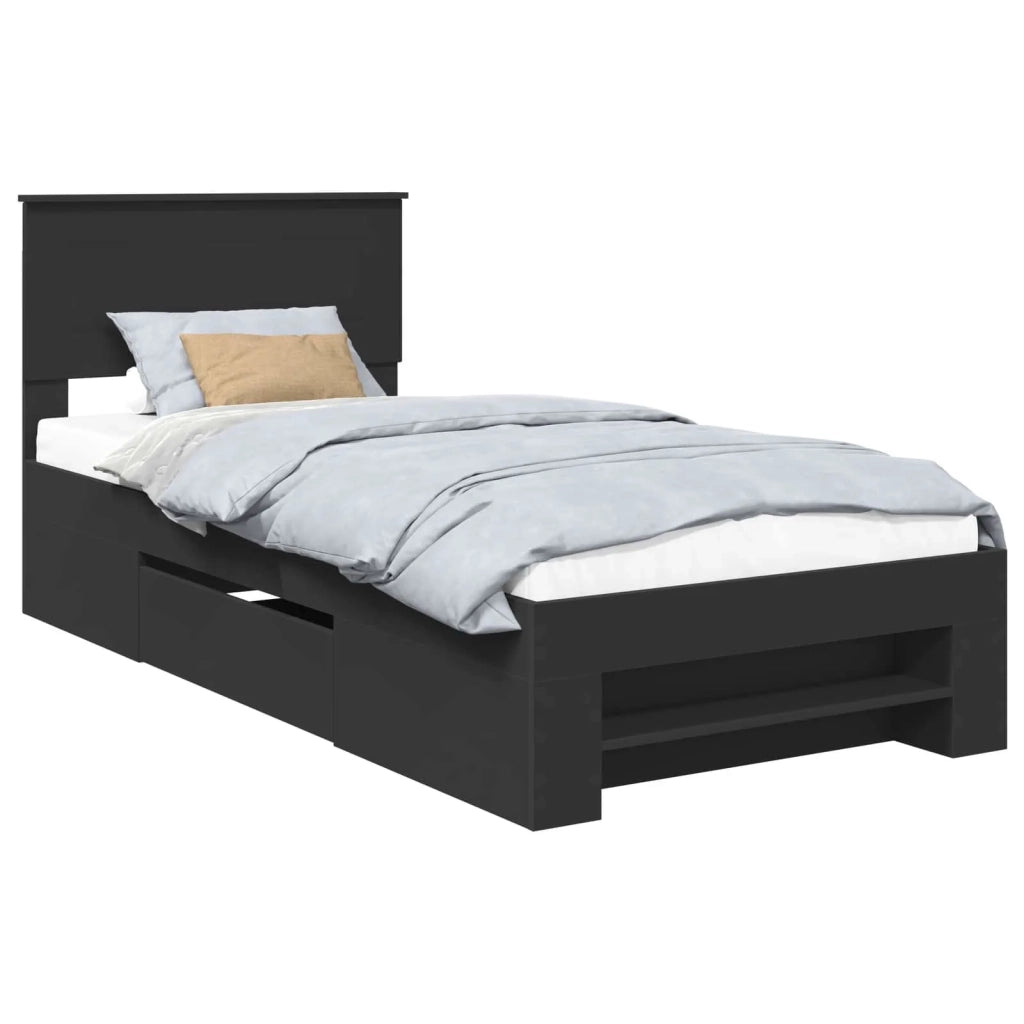 Struttura del letto Nero 80 x 200 cm Legno multistrato