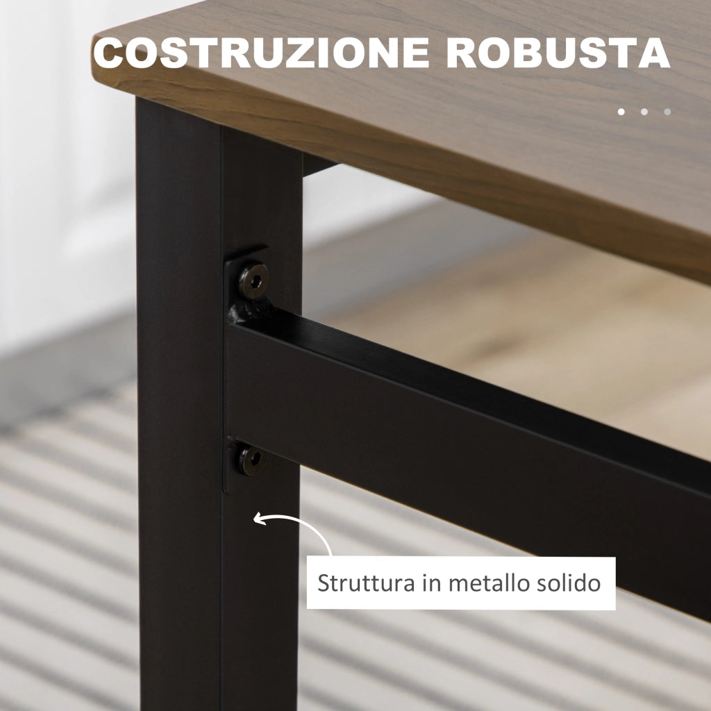 Set da Pranzo 5 Pezzi con Tavolo Rettangolare e Sedie ¨C Minimal ¨C Acciaio MDF 100x63x76.5 cm