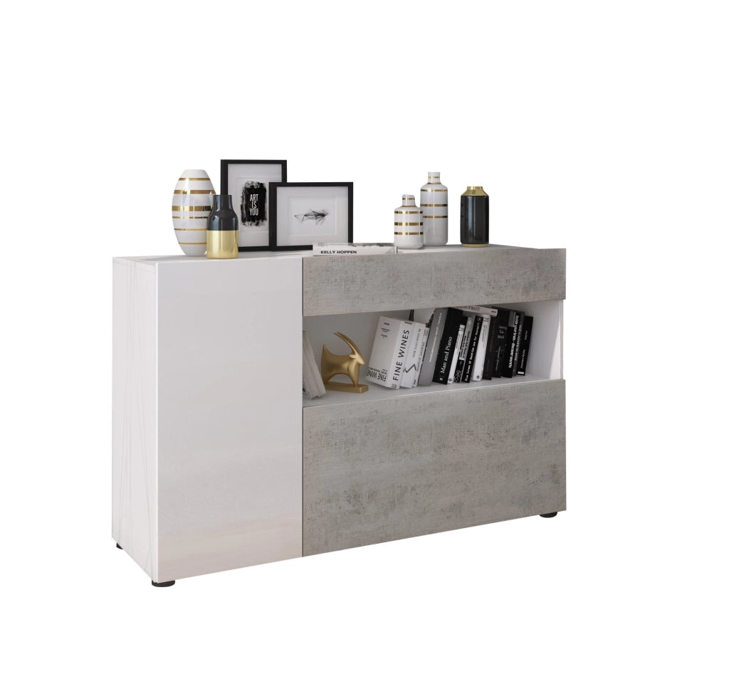 Madia Carbonia, Credenza un Cassetto, 130x41x82h cm Bianco