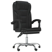 Sedia da ufficio in similpelle nera con seduta girevole e reclinabile adatta per l'uso al computer o per lo studio 02_0024269