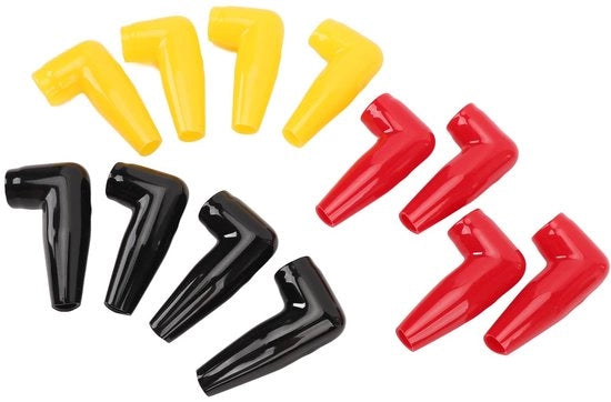 Coperture isolate per clip batterie, 12 pezzi, rosso, nero, giallo, adatti per applicazioni commerciali marine automatiche, suole in gomma resistenti all'usura per terminali