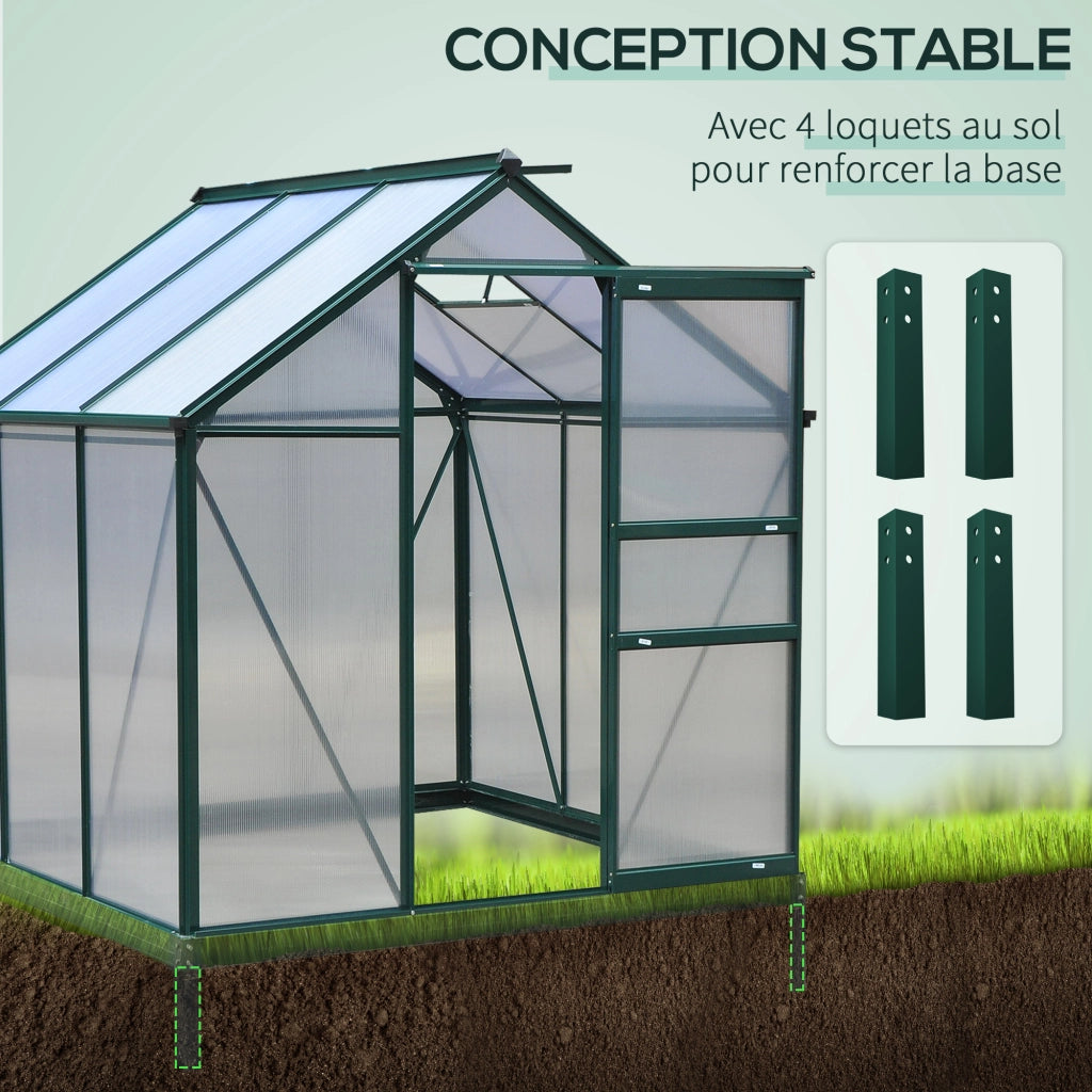 Serra da giardino in polycarbonate ¨C zephmum ¨C 190x192x201 cm verde scuro UV 30+