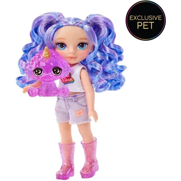 Rainbow High Littles - bambola da 15 cm + animaletto - viola - dai 4 anni in su
