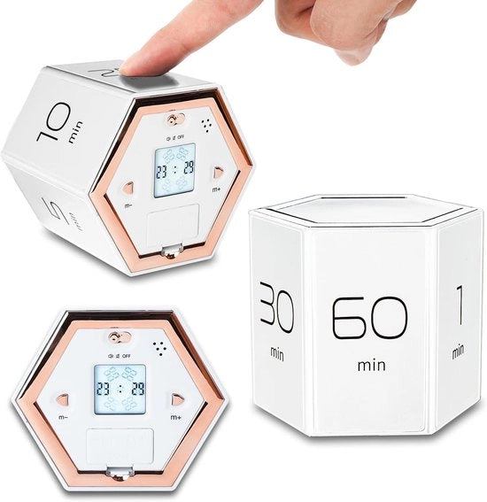 Cucina Digitale Regolabile con Timer Silenzioso e Funzione Flip - Ideale per Doccia, Cucina e Studio (Bianco)