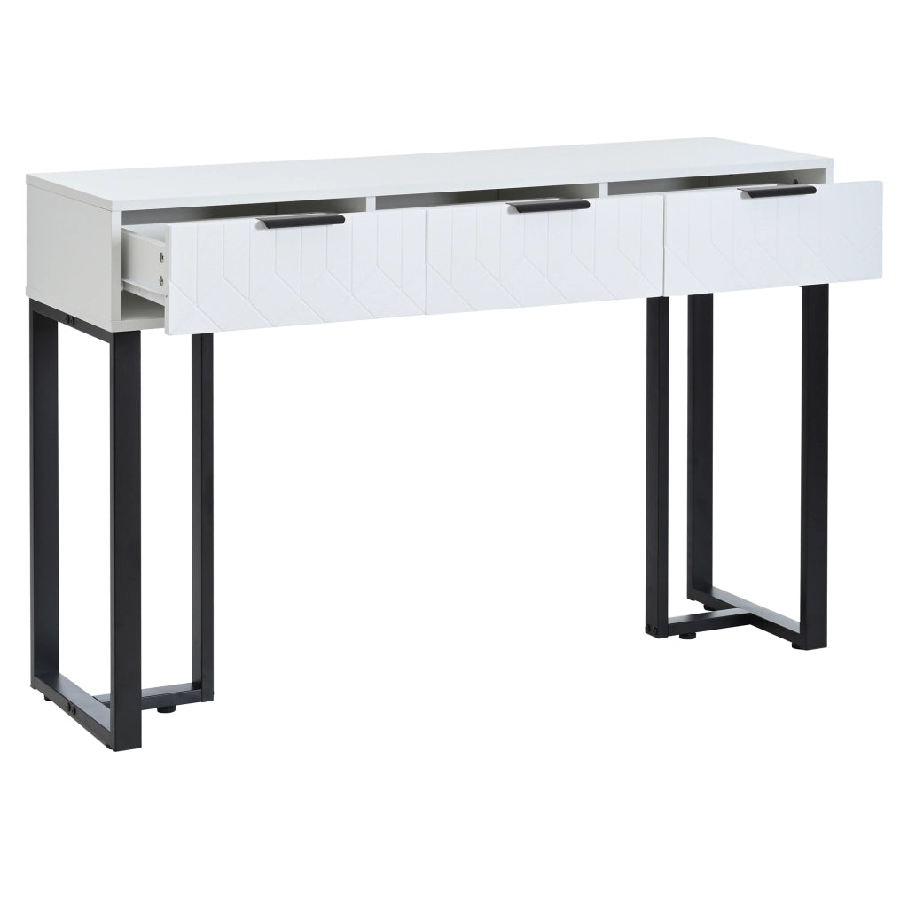 Consolle con Cassetti e Struttura Dorata ¨C Xylo ¨C Bianco e Nero