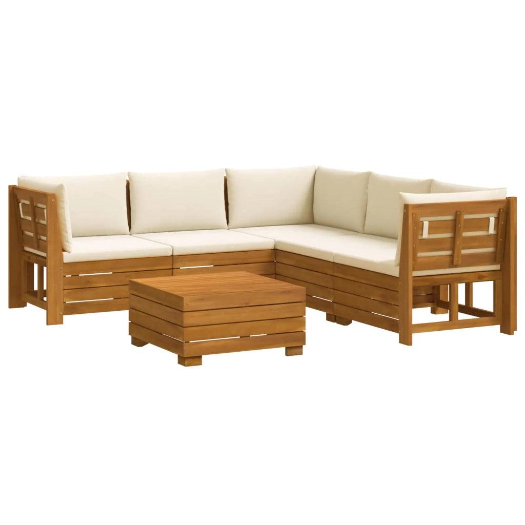 Set di divani da esterno con cuscino 6 Pezzo Marrone 3403087