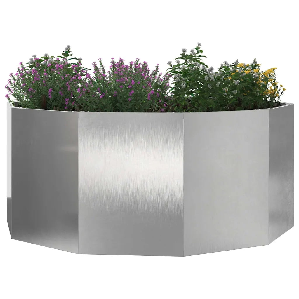 Fioriera | Cassetta per fiori | Vaso Argento 120 x 120 x 50 cm Acciaio inossidabile