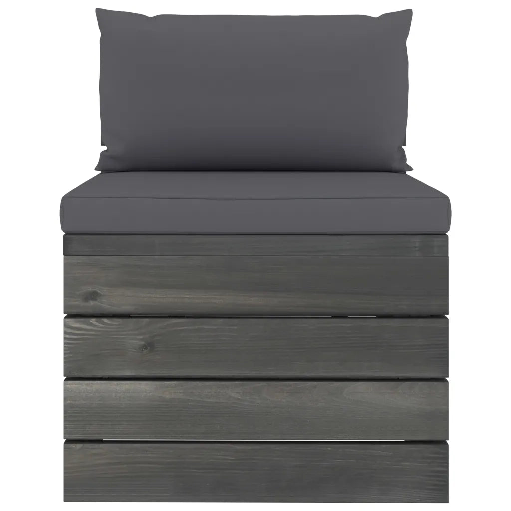 Set Divani da Giardino su Pallet 2 pz con Cuscini Massello Pino 3061671