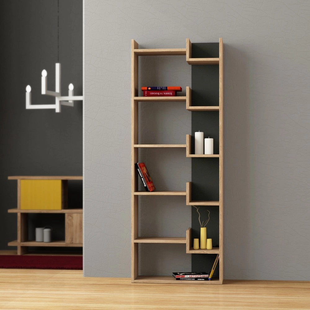 Libreria Oppa 61x162 colore rovere antracite