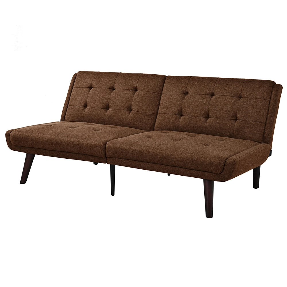 Divano letto futon pieghevole - Xylo - 146 cm - Marrone - Schienale regolabile in 5 posizioni