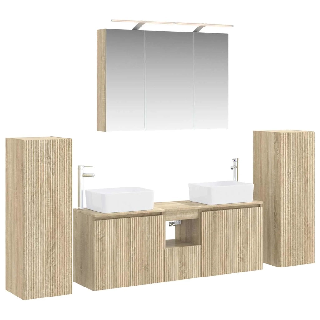 Set di mobili per il bagno 6 pcs Rovere Sonoma 3407161