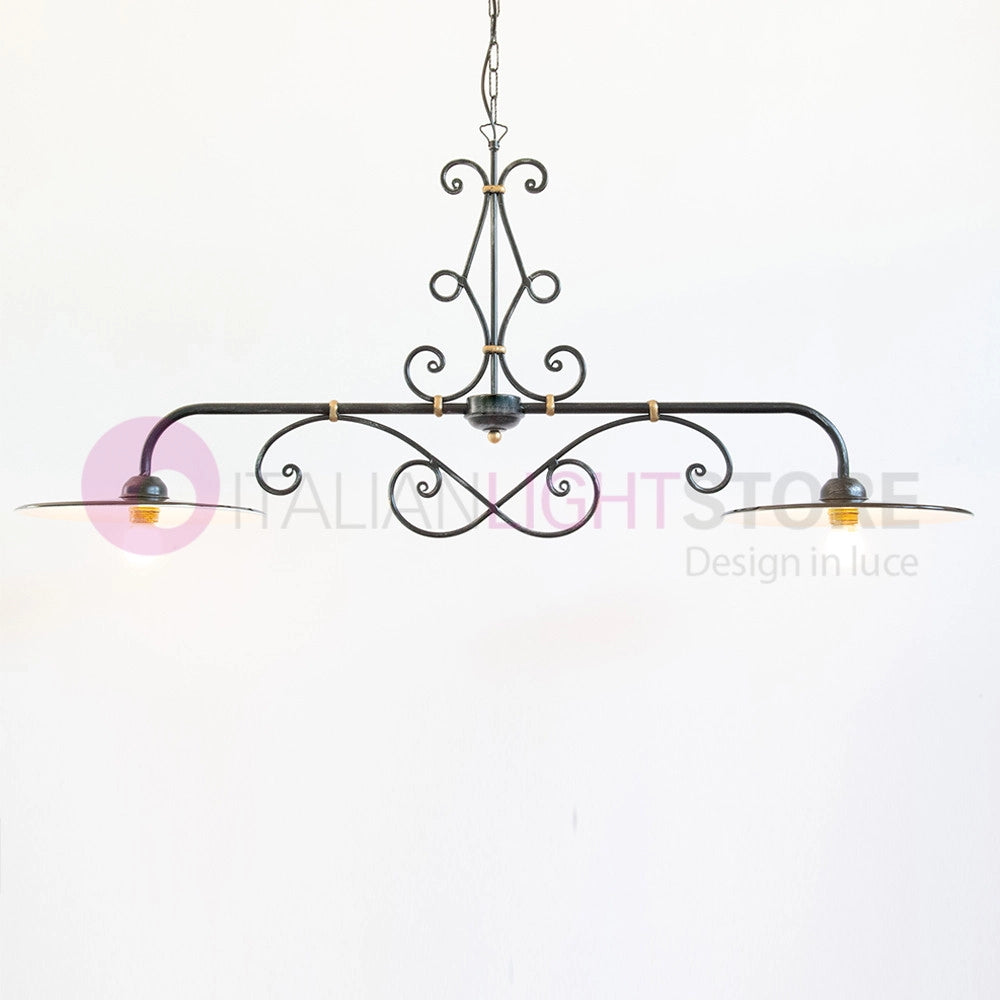 PIATTO Lampadario Bilanciere a 2 Luci in Ferro Smaltato Nero/Bianco