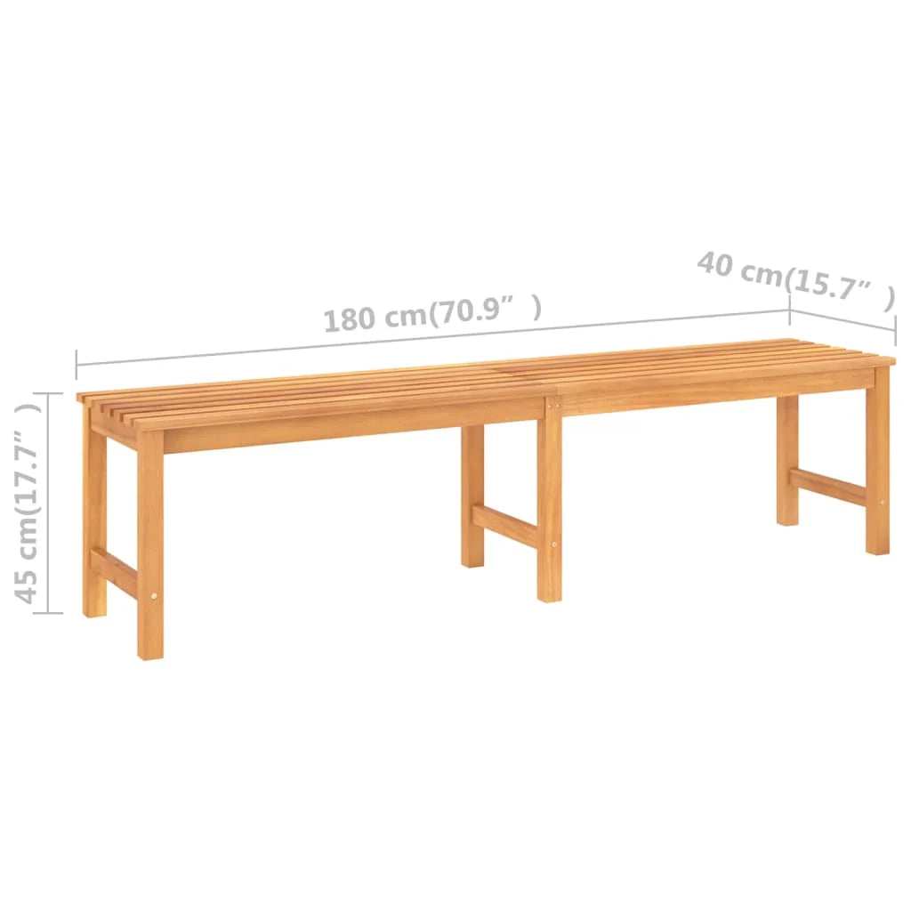 Panca da giardino mobili da esterno per patio terrazza 180 x 40 x 45 cm legno massello di teak 02_0011273