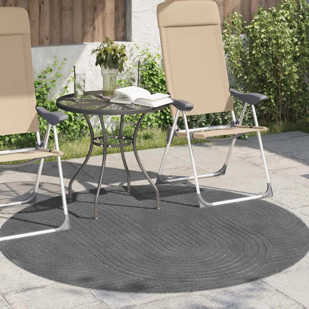 Tappeti per area Rotondo PALMERAS Antracite Ø 120 CM Poliestere 42022619