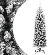 Albero di Natale Artificiale Sottile con Neve Verde 150 cm PVC cod mxl 17072