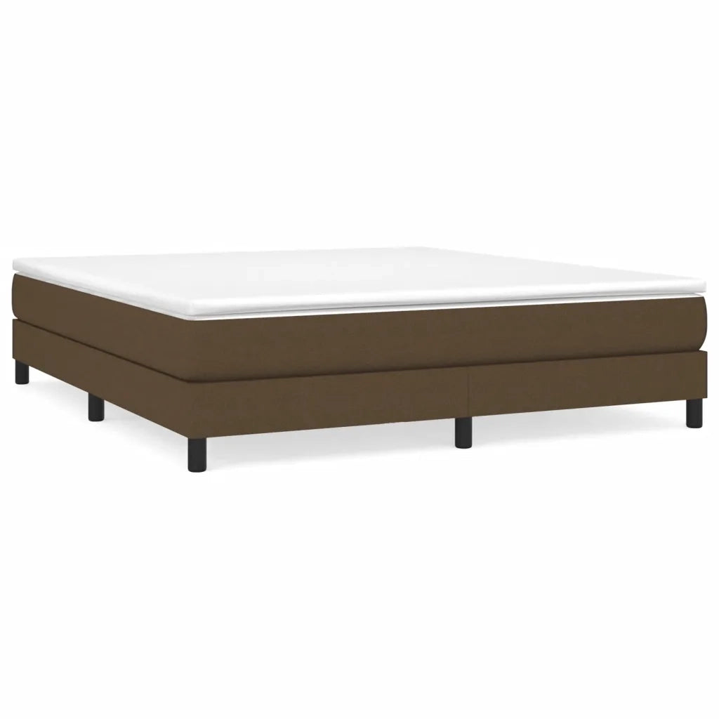 Struttura Letto a Rete a Molle-Giroletto Marrone Scuro 160x200 cm Tessuto 484293