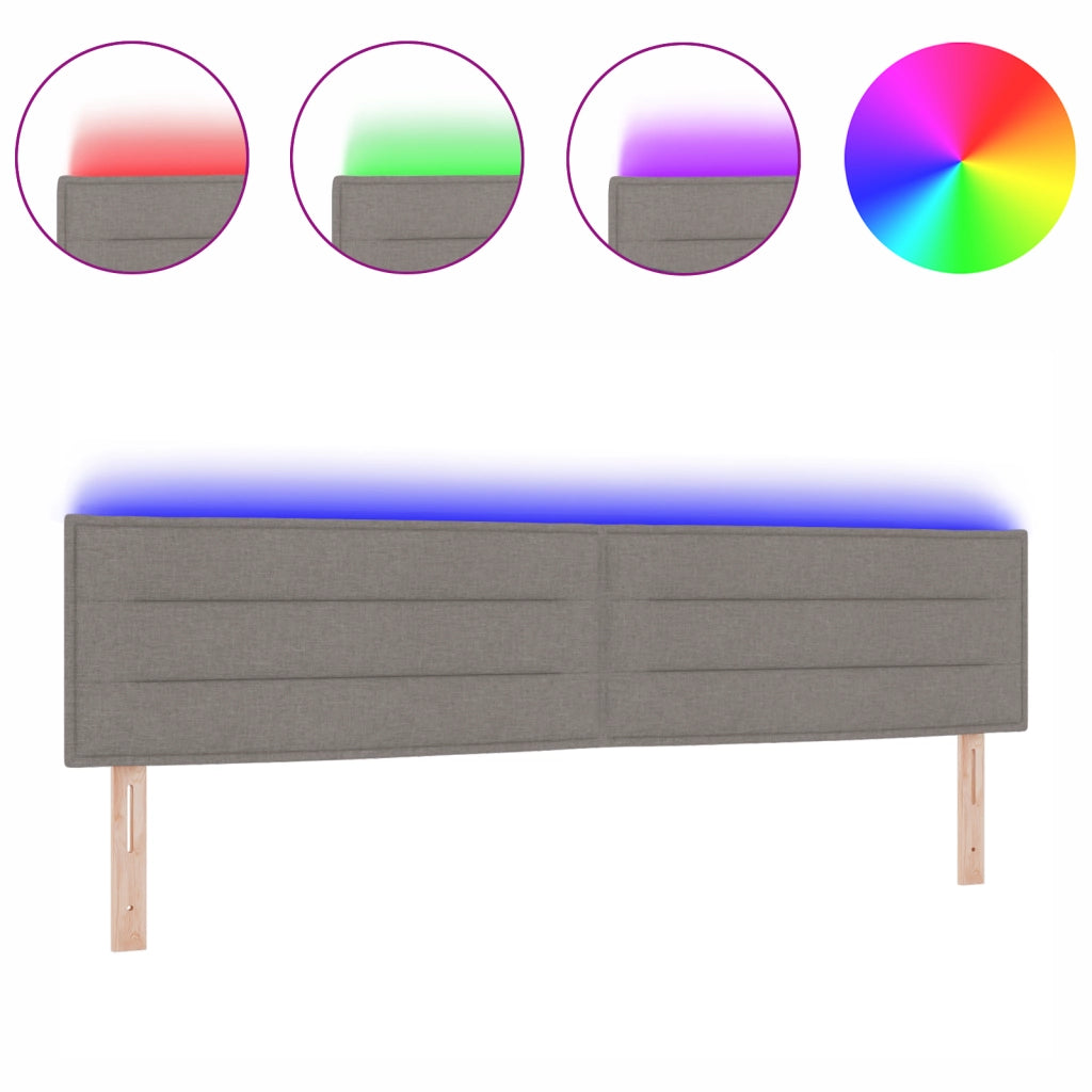 testata a LED Design Linee Tortora 200 cm Tessuto