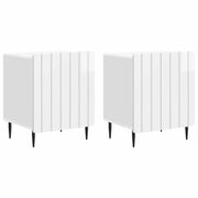Armadio da Notte 2 pcs Bianco Lucido 43 x 34,5 x 52 cm