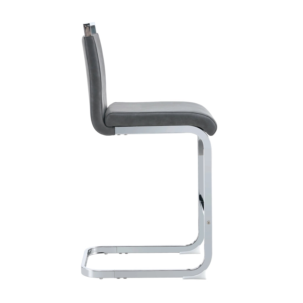 Sgabelli da Bar ¨C MINIMAL ¨C Set 2 Pezzi, Stile Nordico, Seduta PU Grigio