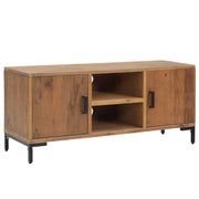 Mobile TV multimediale scaffale TV credenza mobile TV sala da pranzo soggiorno camera da letto 110 x 35 x 48 cm legno massello di pino marrone 02_0025767