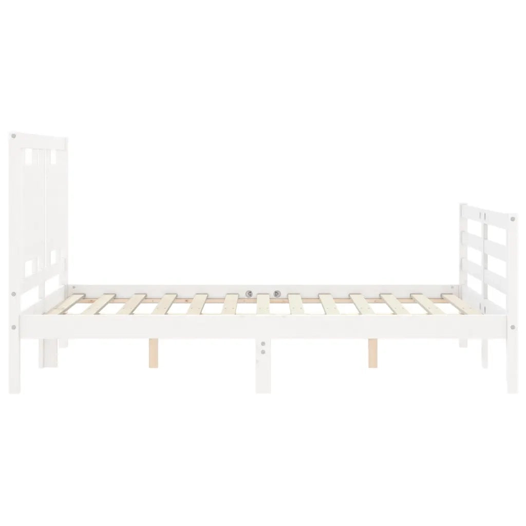 Giroletto con Testiera-Struttura Letto con testiera Bianco 120x200 cm in Legno Massello 156708