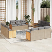 Set Divani da Giardino 12 pz con Cuscini Beige in Polyrattancod mxl 90402