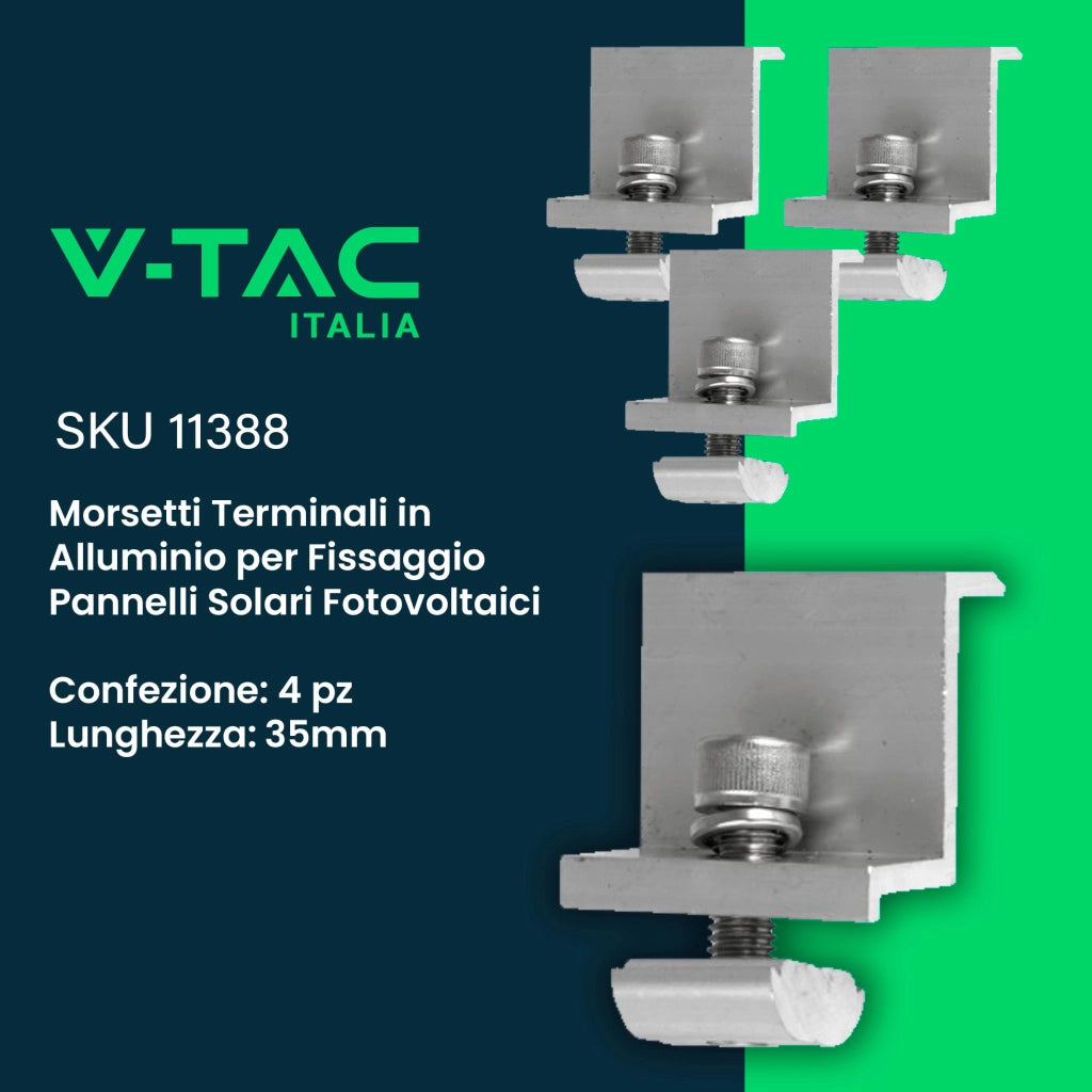 Kit Struttura in Alluminio per montaggio 6 Pannelli Fotovoltaici 35mm per installazione su Tetto Piano con Inclinazione Fissa Quantità Moduli KST-6PF