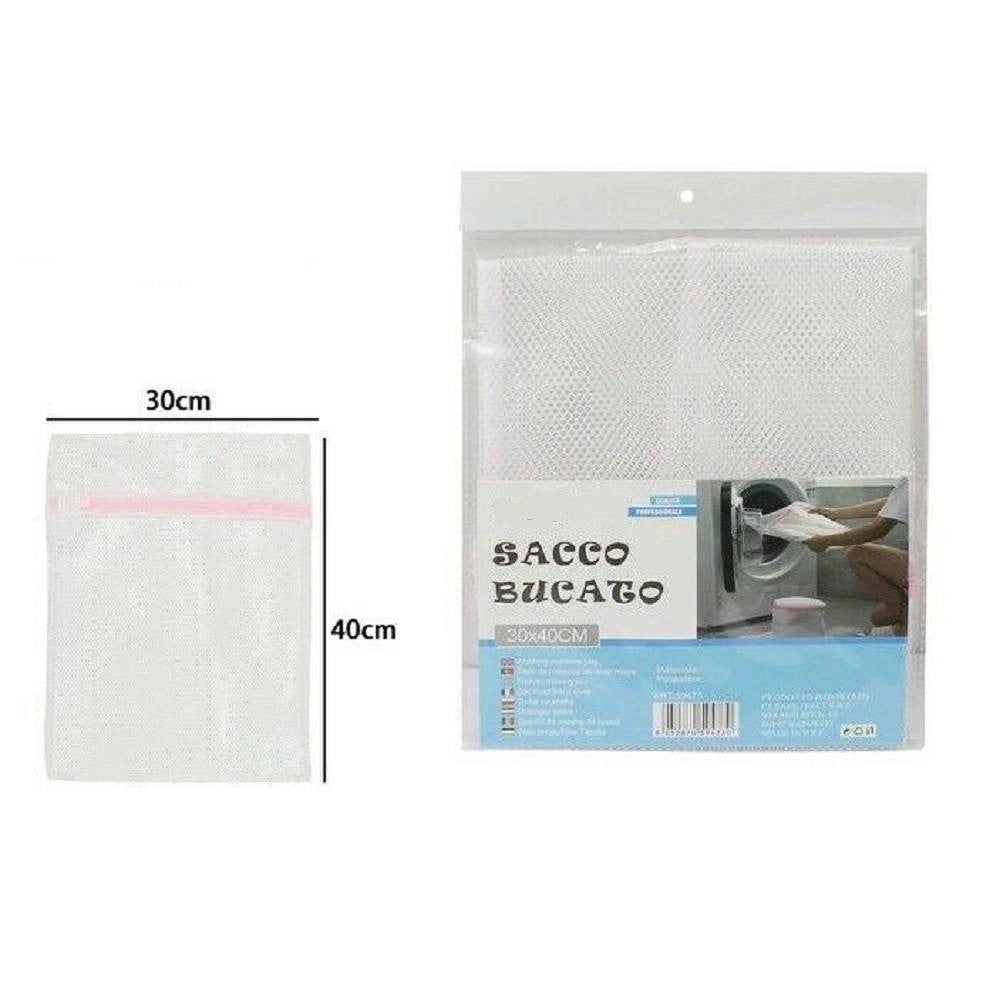 Trade Shop - Sacchetto Borsa Di Lavaggio Sicuro Lavatrice Sacco Calzini Bucato 30x40cm 59473 -