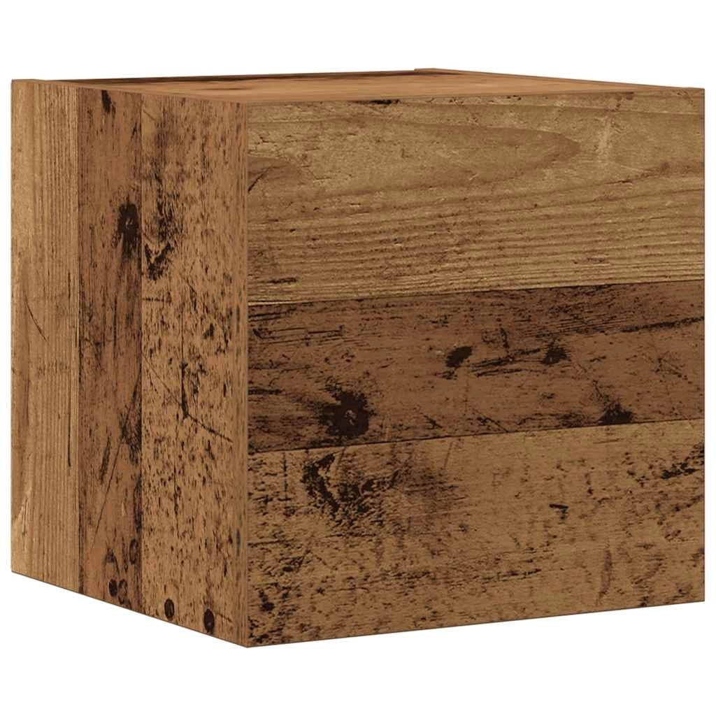 Set di 6 moderni mobili porta TV a parete con vano contenitore 100 x 30 x 30 cm realizzati in legno composito con finitura effetto legno anticato 02_0055869