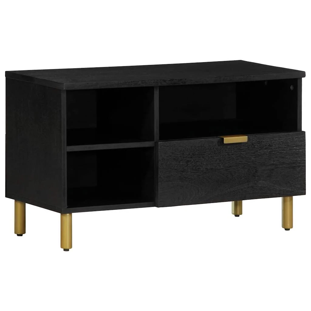 Mobile porta TV con ampio spazio di archiviazione design industriale soggiorno 80 x 33 x 46 cm legno ingegnerizzato nero 02_0057720