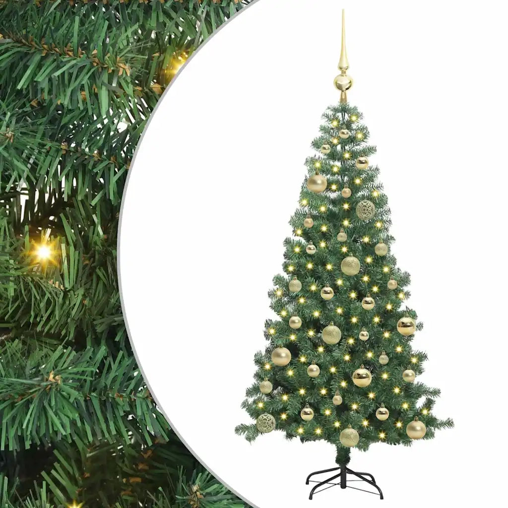 Albero di Natale con 150 LED con supporto Verde 120 cm PVC 3396362