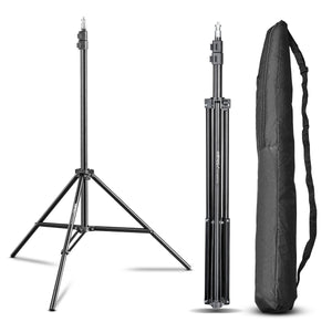 WT-803 Stativo per luci con adattatore Set di 2 - Treppiede in alluminio per studio foto, altezza max 208 cm portata max 3,5 kg per flash softbox