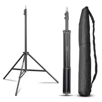 WT-803 Stativo per luci con adattatore Set di 2 - Treppiede in alluminio per studio foto, altezza max 208 cm portata max 3,5 kg per flash softbox