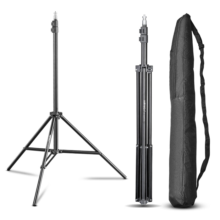 WT-803 Stativo per luci con adattatore Set di 2 - Treppiede in alluminio per studio foto, altezza max 208 cm portata max 3,5 kg per flash softbox