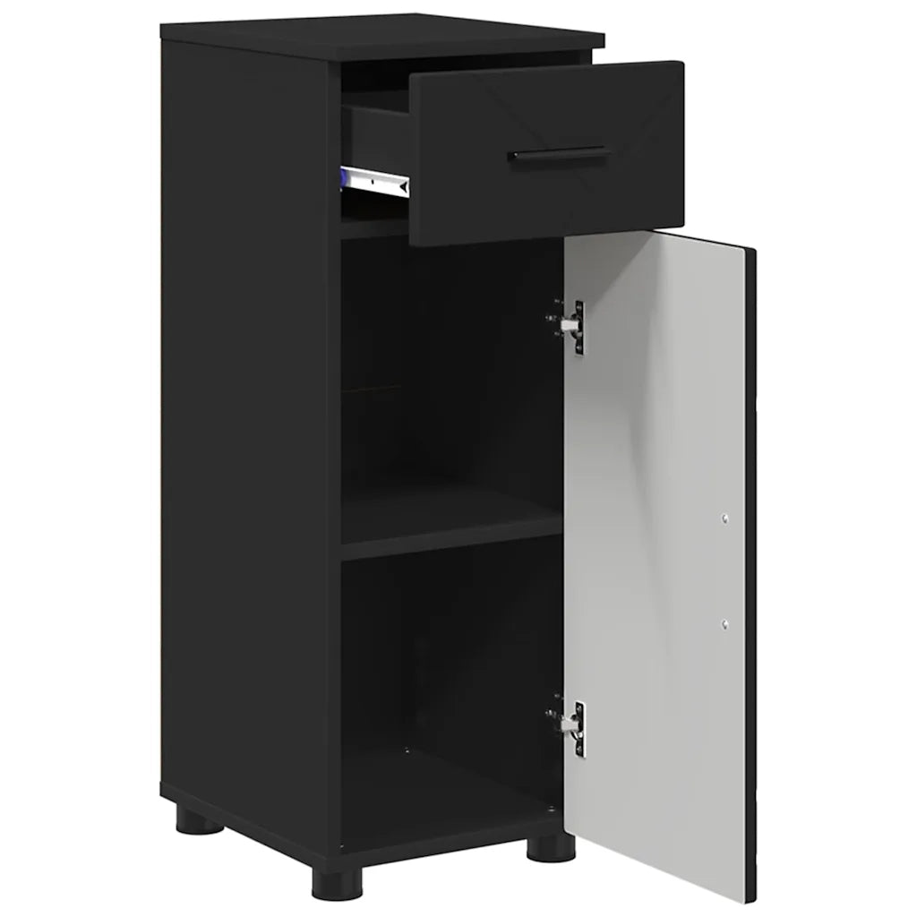 Mobile da Bagno con cassetto con porta Nero 30 x 35 x 80 cm 883325