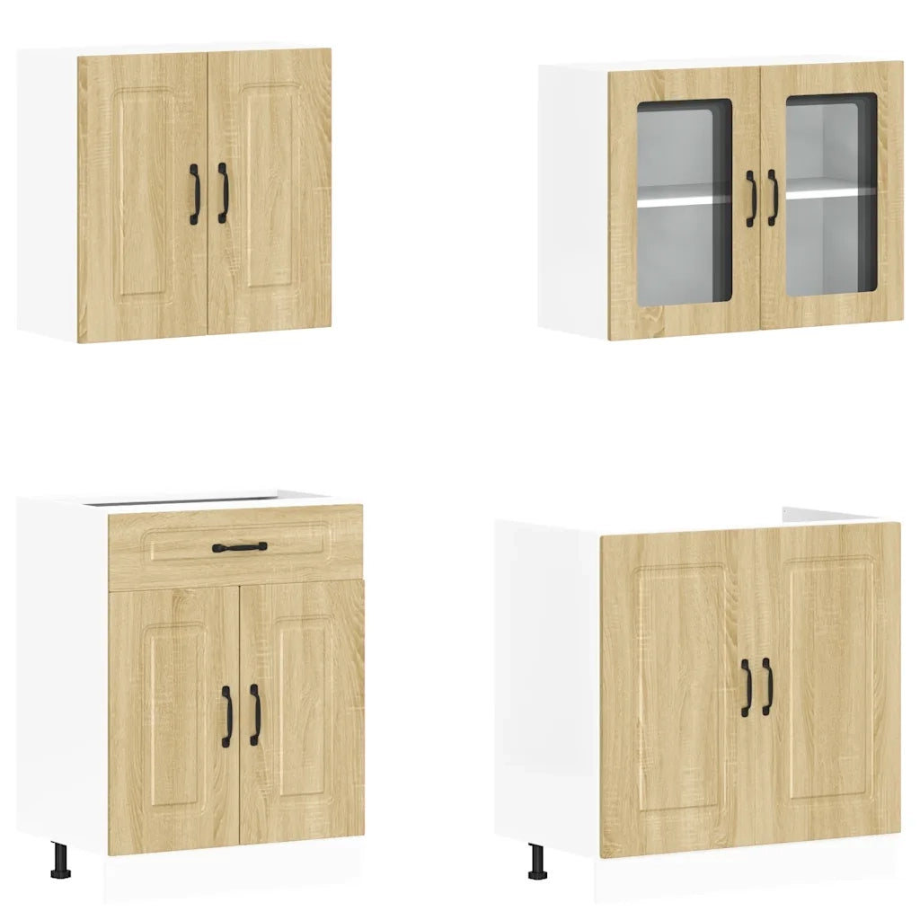 Set Mobili da Cucina 4 pz Kalmar Rovere Sonoma in Truciolato 3314854