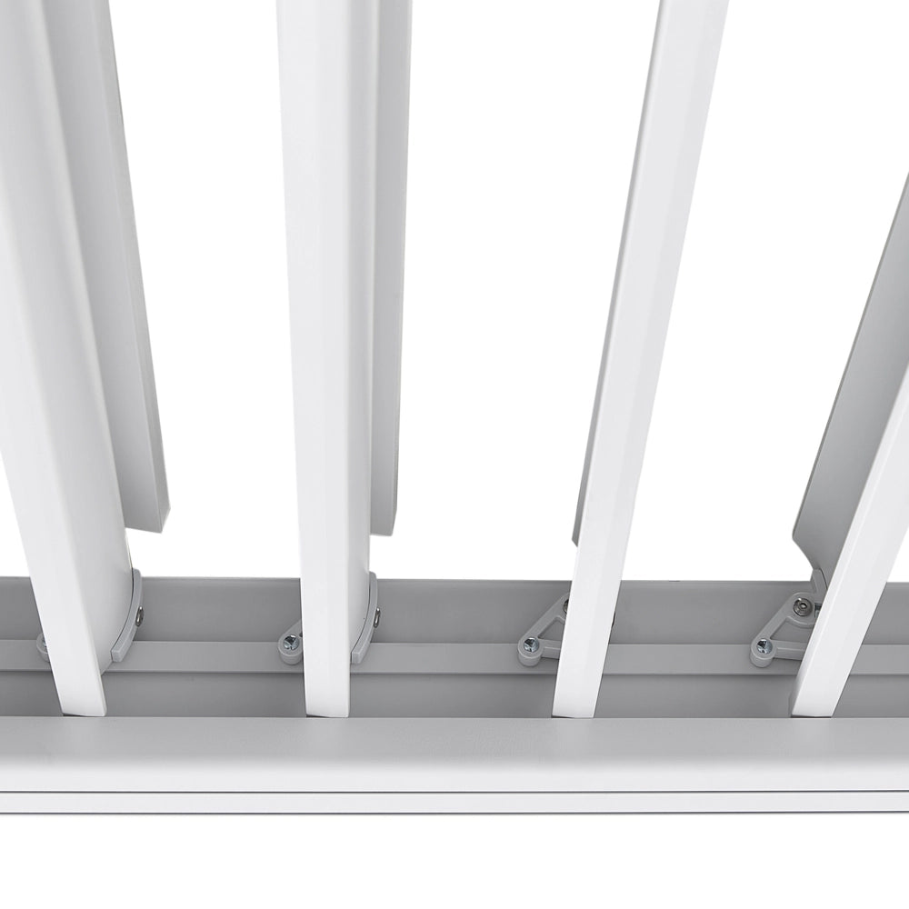 Pergola in metallo bianco con struttura ombreggiante in alluminio 310 x 310 cm Padiglione da giardino moderno e industriale