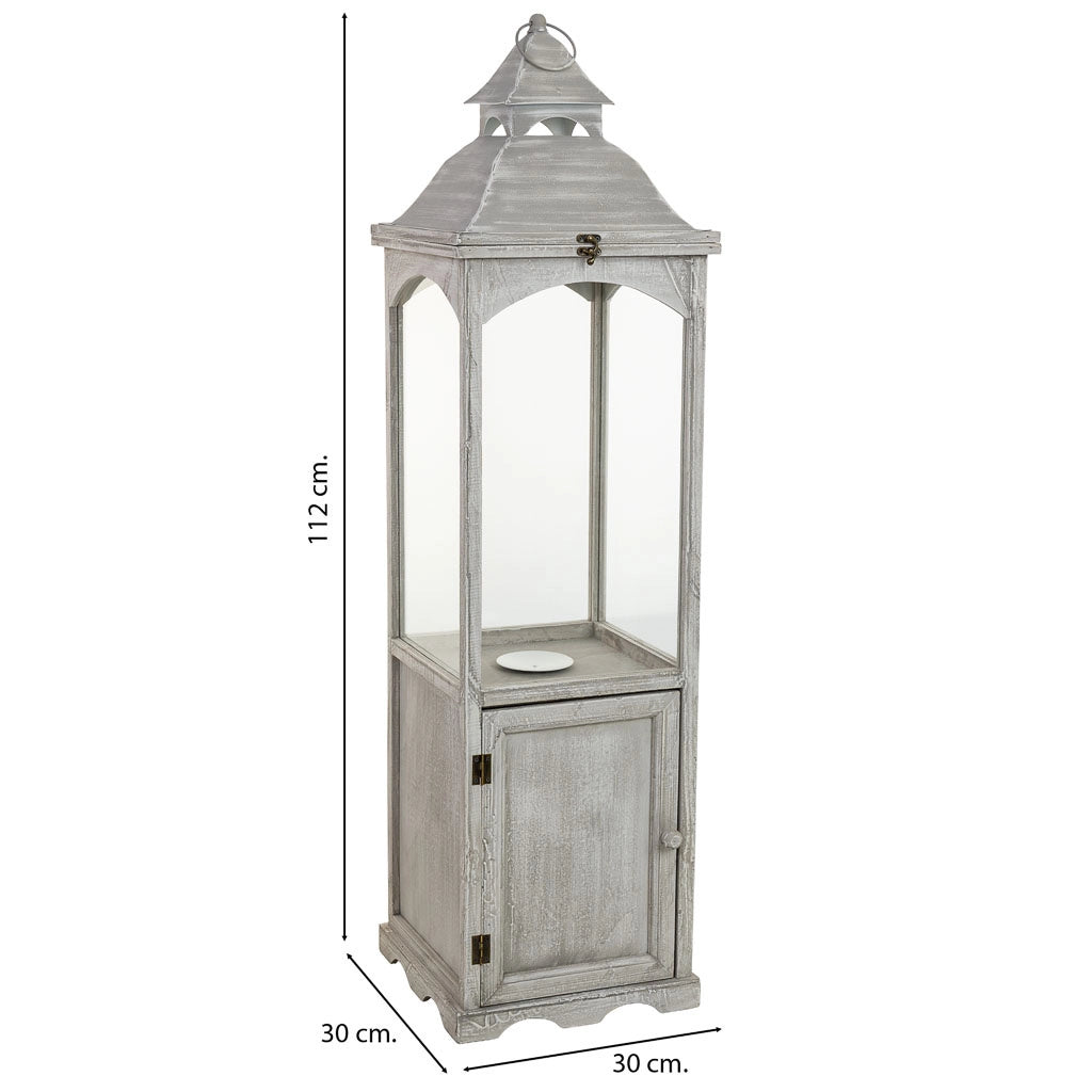 Lanterna in legno 30x30x112h cm